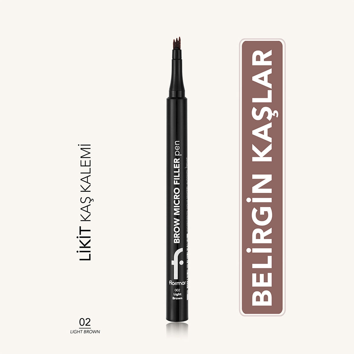 Brow Micro Filler Tarak Uçlu Doğal Bitişli Kaş Kalemi 002 Light Brown