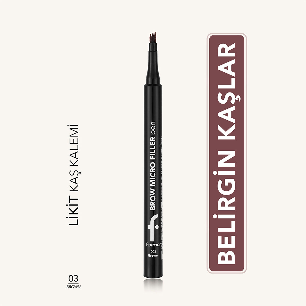 Brow Micro Filler Tarak Uçlu Doğal Bitişli Kaş Kalemi 003 Brown