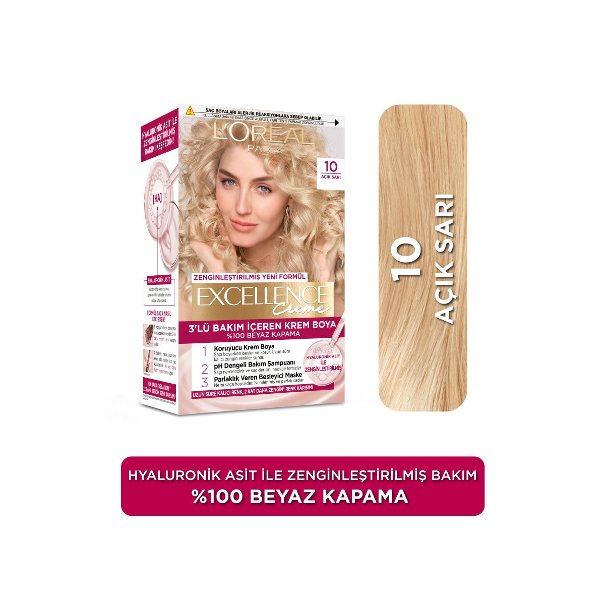Creme Saç Boyası Açık Sarı 10