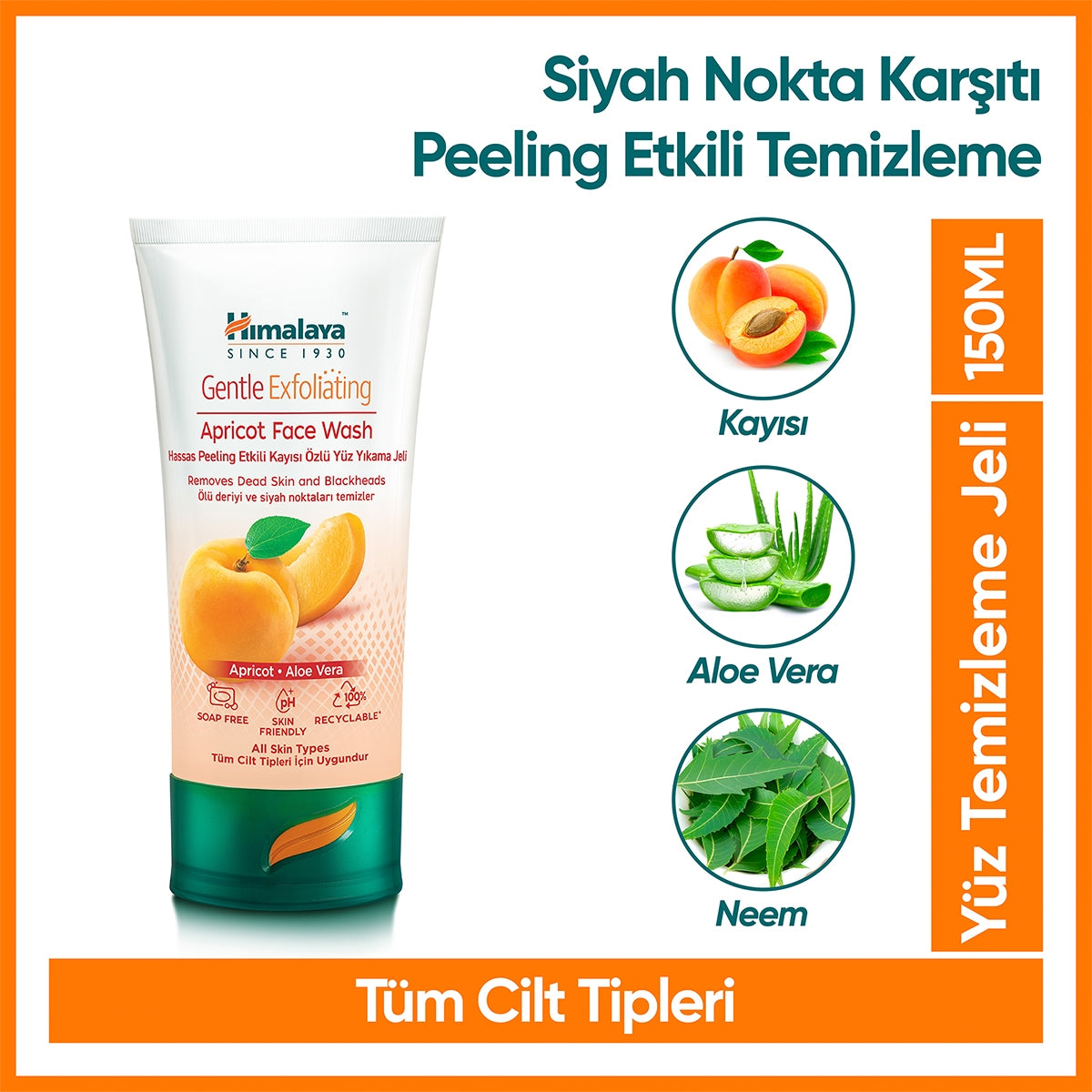 Kayısılı Peeling Etkili Hassas Yüz Yıkama Jeli 150 ml