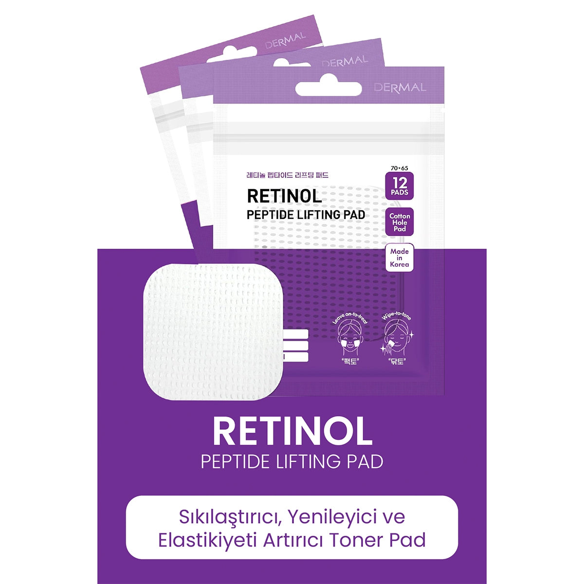 Yüz Temizleme Pedi Retinol 12 Adet