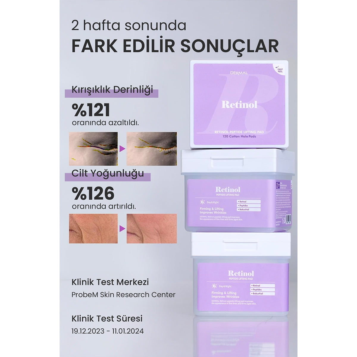 Yüz Temizleme Pedi Retinol 12 Adet