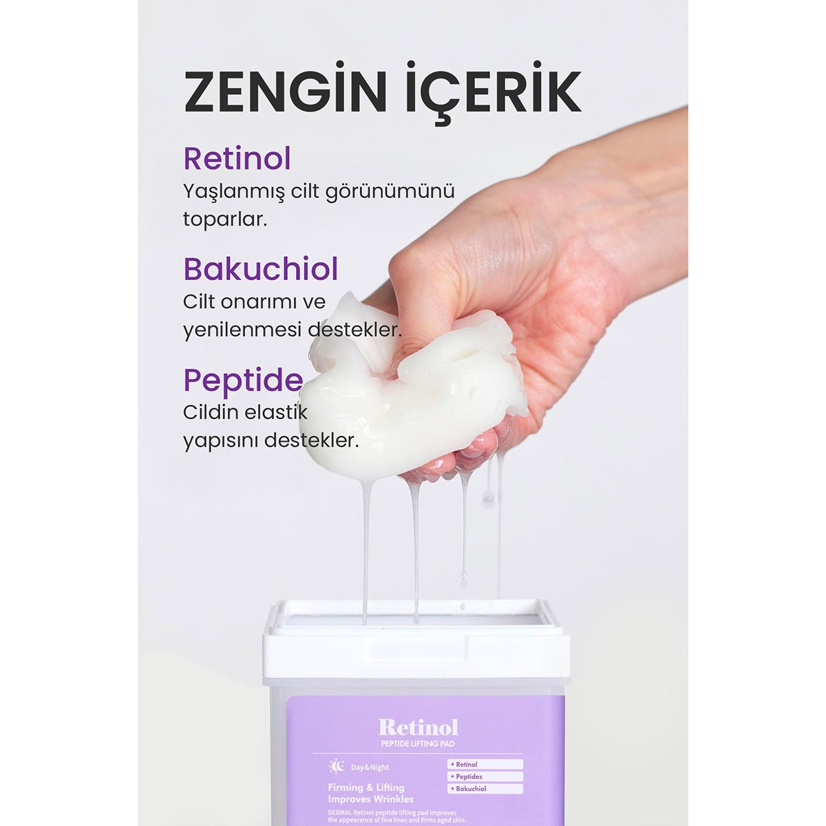 Yüz Temizleme Pedi Retinol 12 Adet