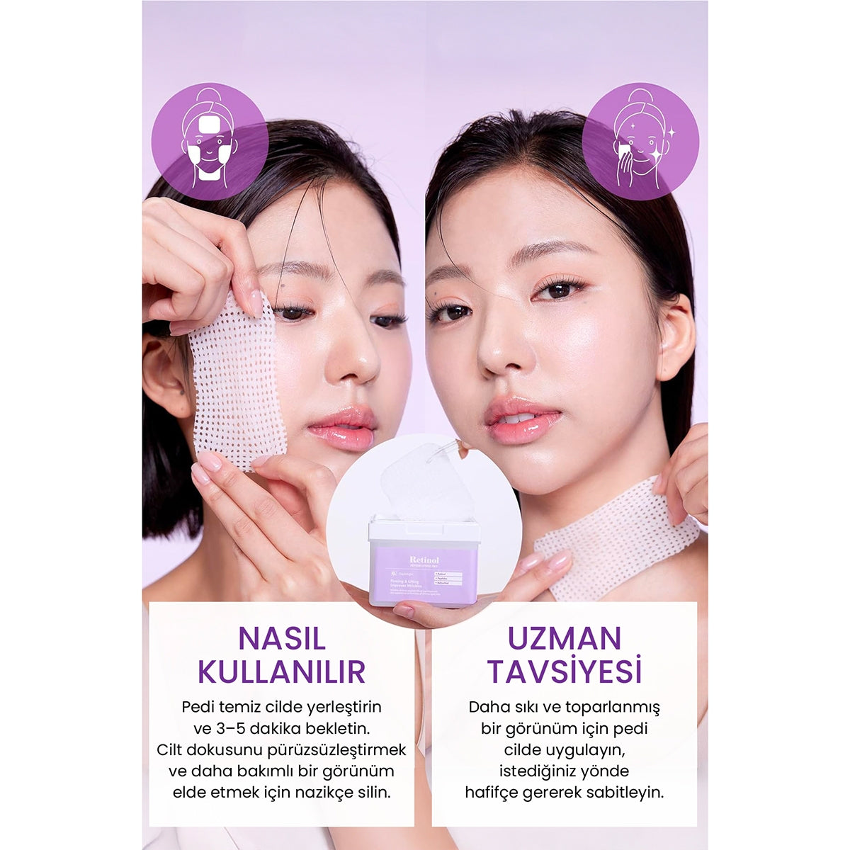 Yüz Temizleme Pedi Retinol 12 Adet