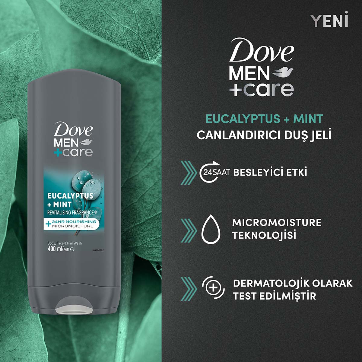 Dove Men +Care Eucalyptus + Mint Canlandırıcı Duş Jeli 400 ml
