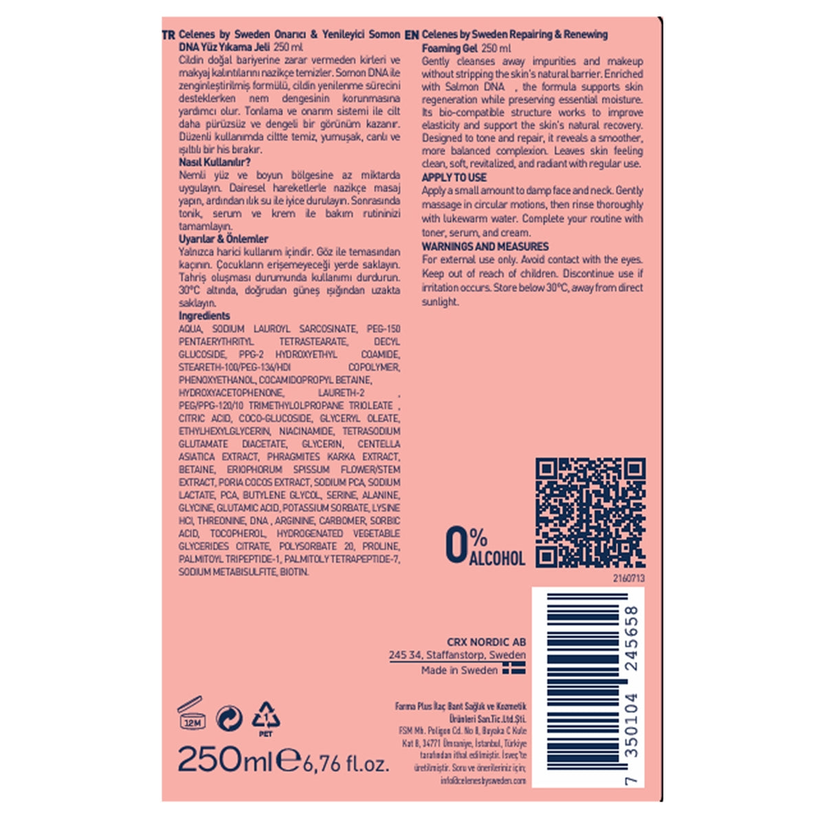 Yüz Temizleme Jeli Somon DNA 250ml