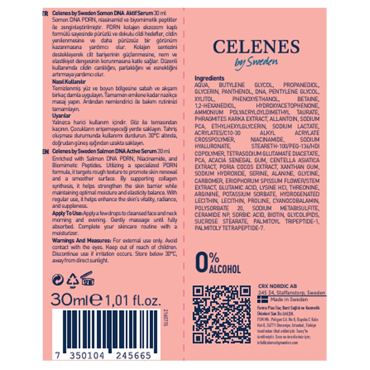Yüz Bakım Serumu Somon DNA Aktif 30 ml