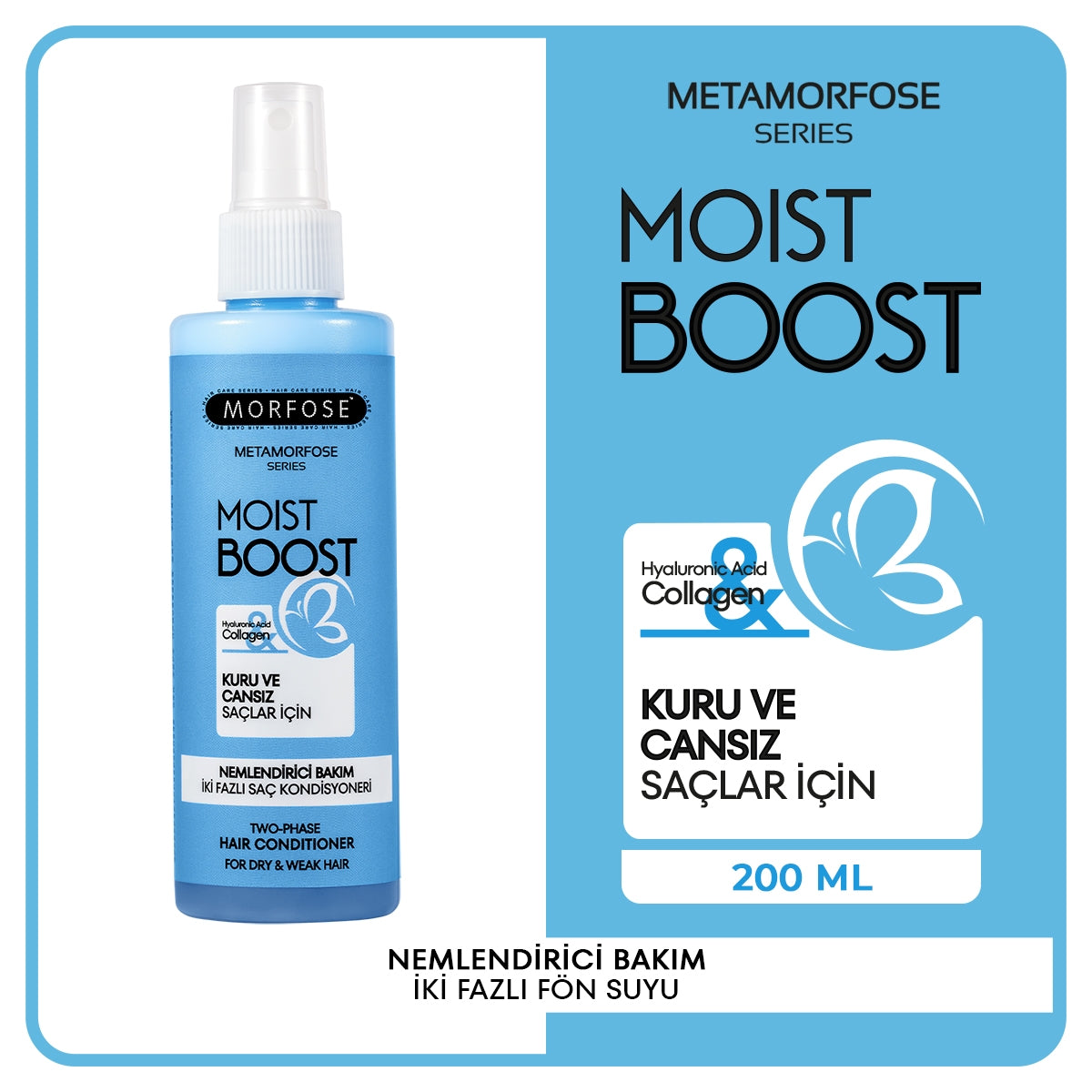 Sıvı Saç Kremi Metamorfose Nemlendirici Çift Fazlı 200 ml