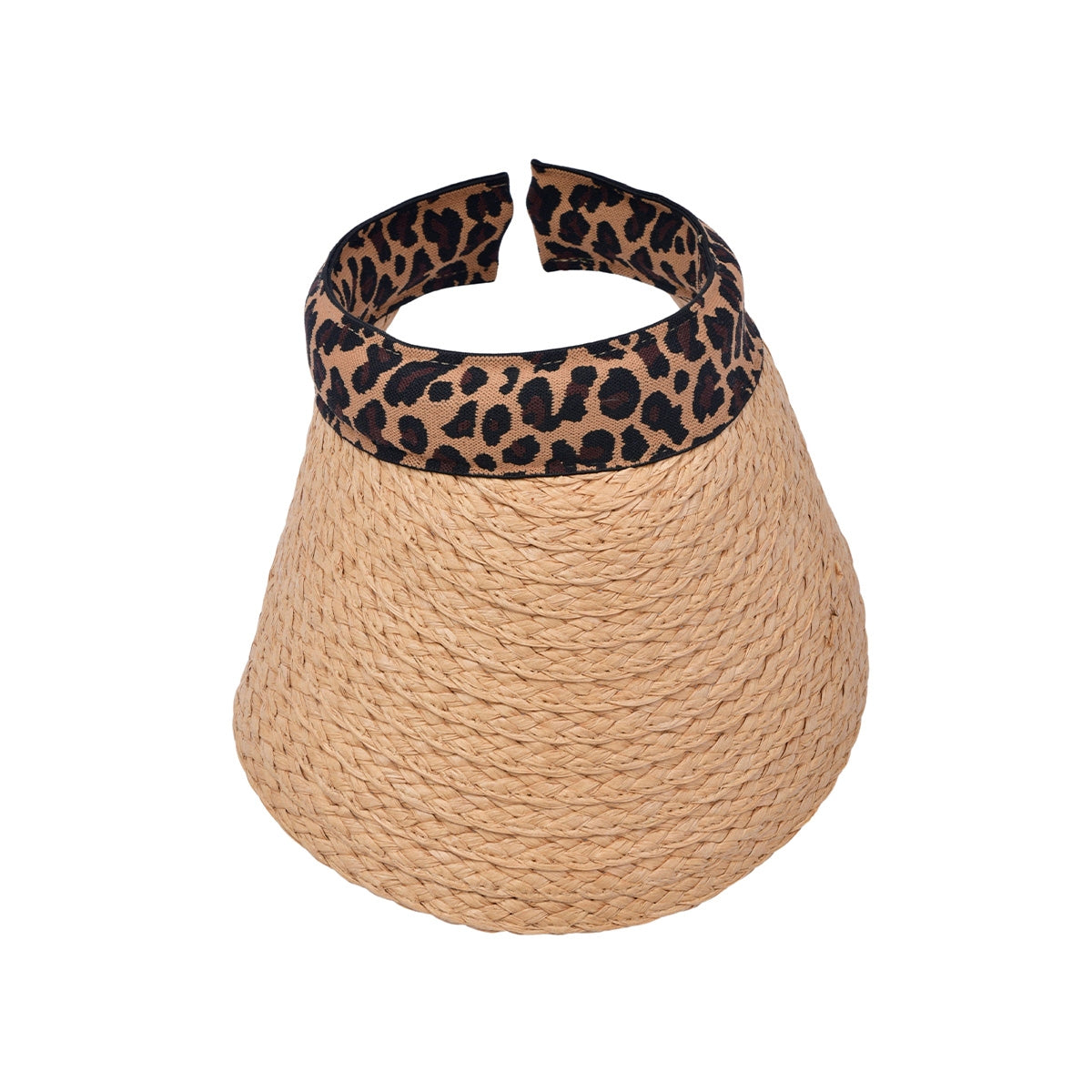 Leopar Desenli Camel Vizör Şapka