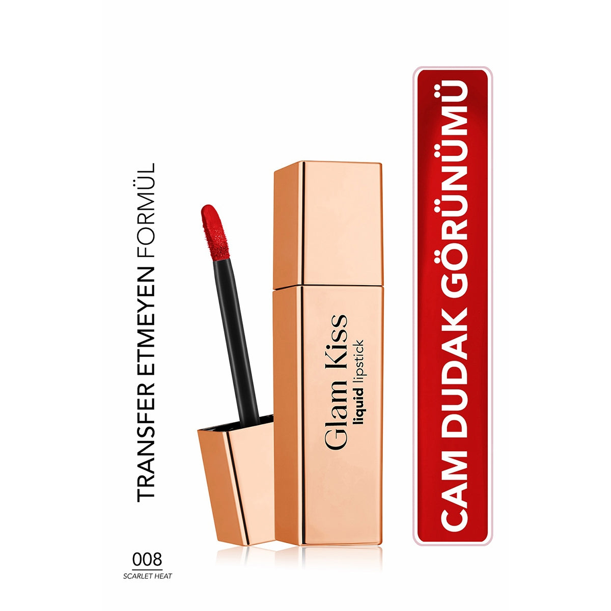 Glam Kiss Ruj 008 Scarlet Heat