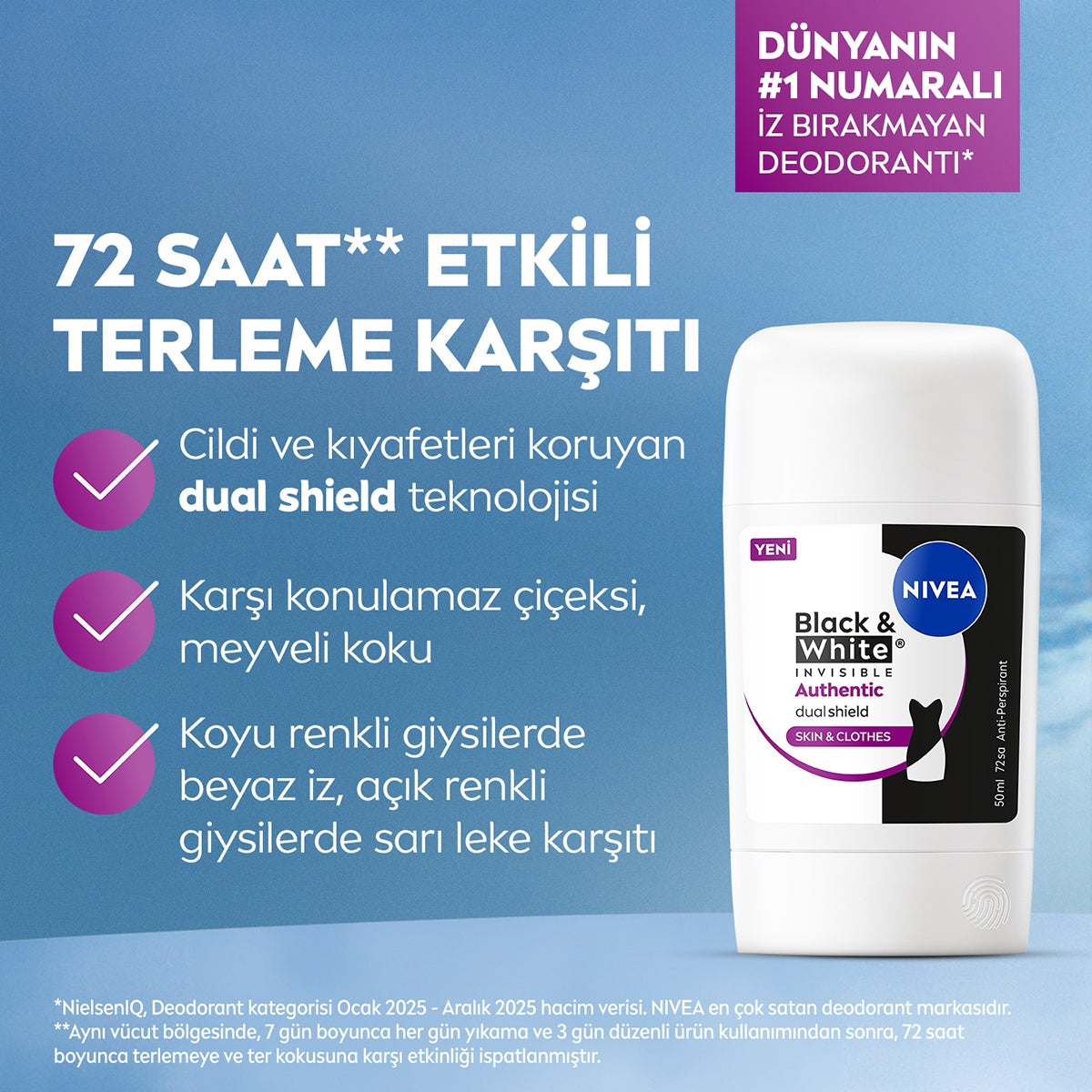Black and White Authentic Kadın Stick 50ml