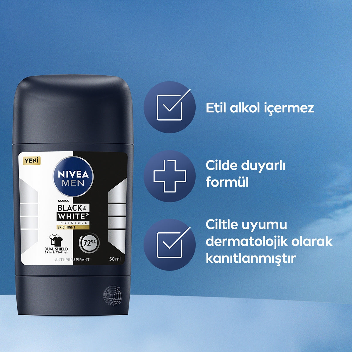 Black and White Epic Night Erkek Stick 50ml
