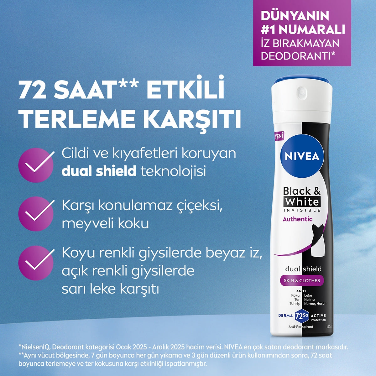 Black and White Authentic Kadın Sprey 150ml