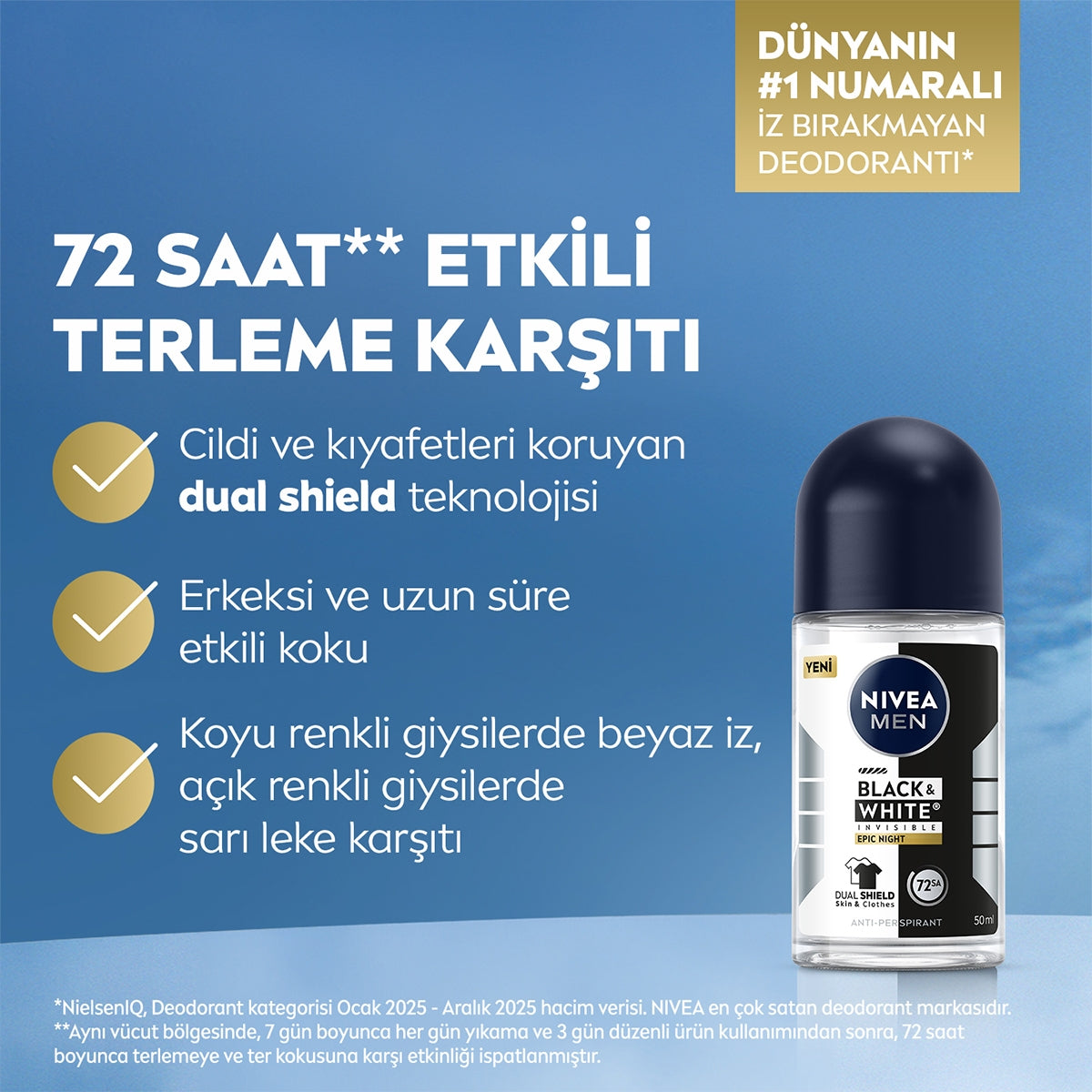 Black and White Epic Night Erkek Roll-on 50ml