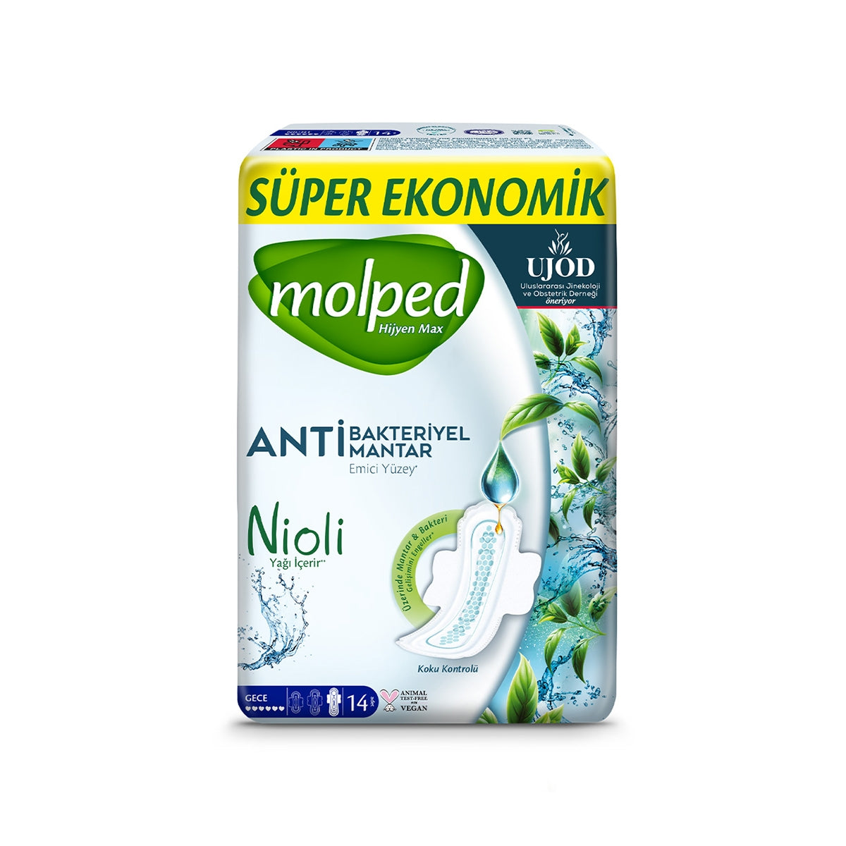 Molped Hijyen Max Süper Eco Gece Hijyenik Ped 14'lü