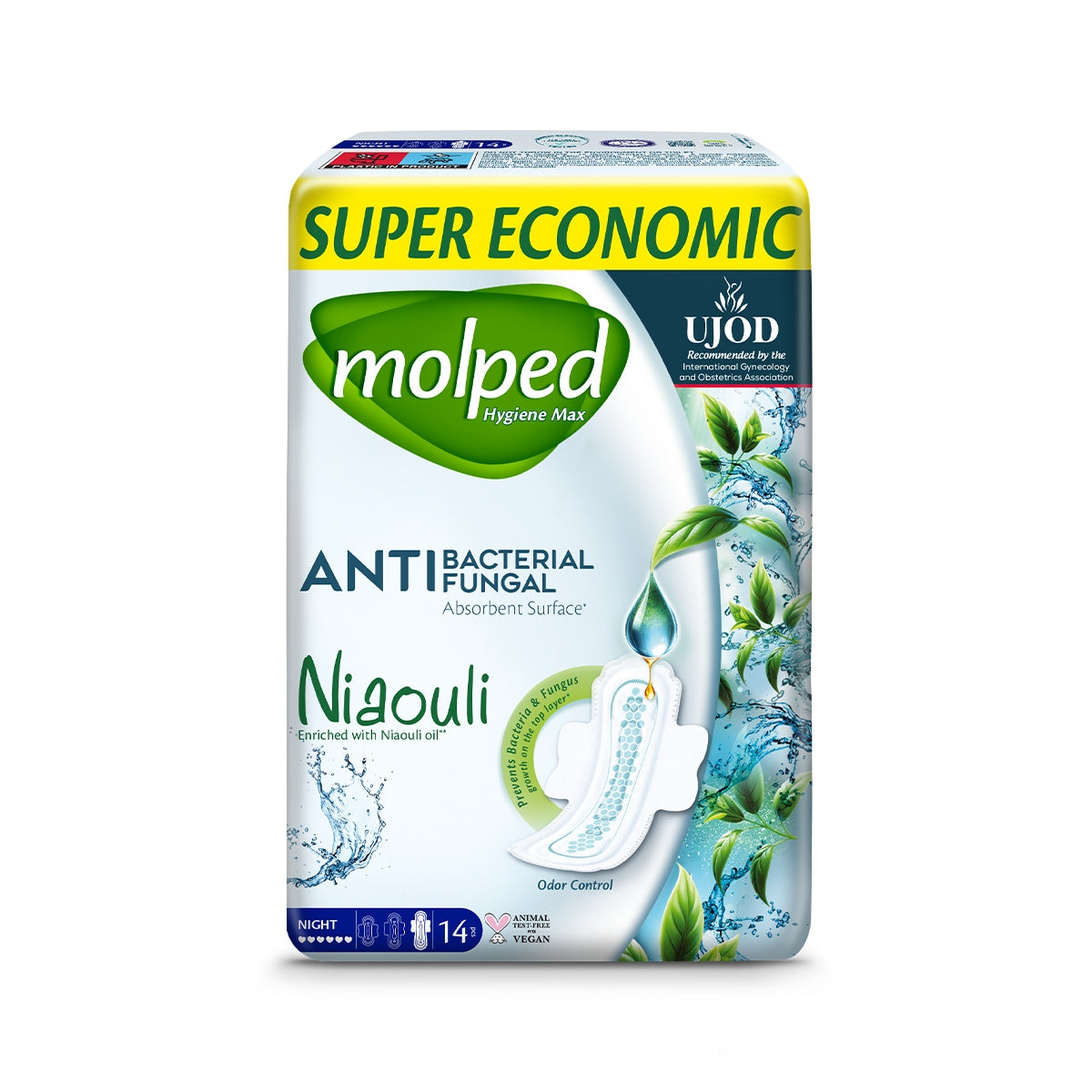 Molped Hijyen Max Süper Eco Gece Hijyenik Ped 14'lü
