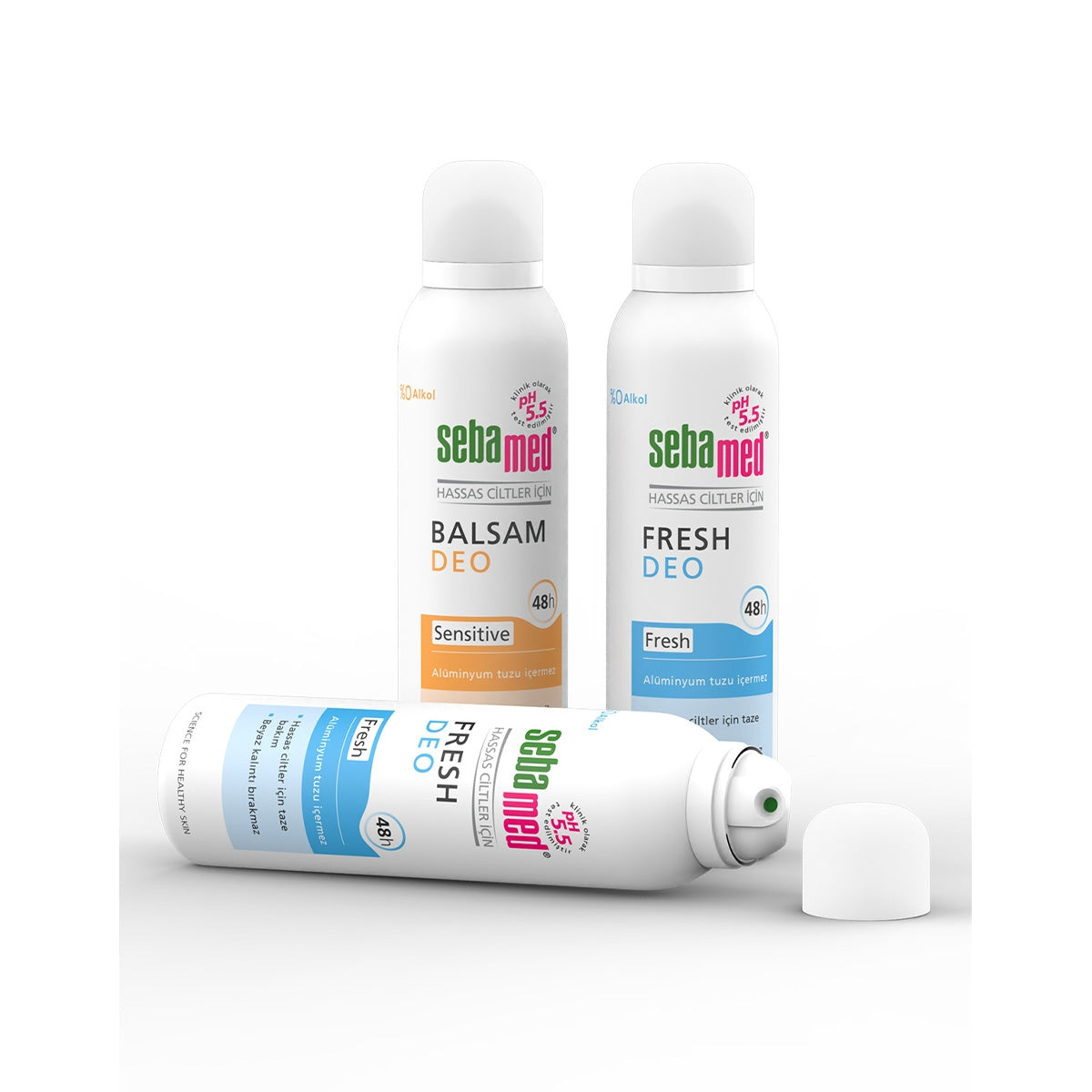 "Hassas Ciltlere Özel 24 Saat Etkili Kadın Erkek Fresh Deodorant Aerosol 150ml. Alüminyum tuzu içermez. %0 alkol içeriğiyle hassas ciltler için nazik bakım sunar. 24 saat boyunca etkili koruma sağlar. Kötü vücut kokularını etkili ve güvenilir şekilde önle