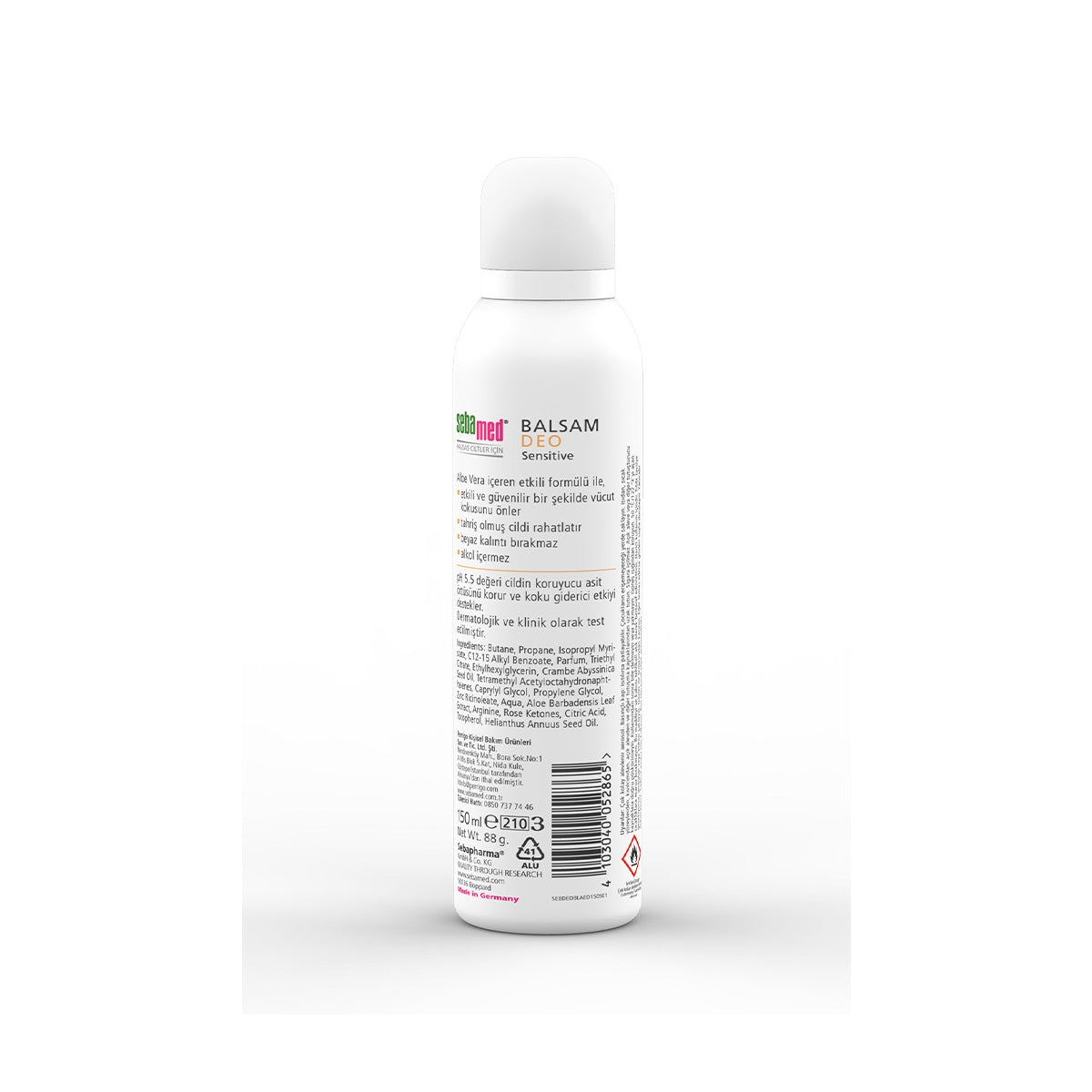 "Hassas Ciltlere Özel 24 Saat Etkili Kadın Erkek Fresh Deodorant Aerosol 150ml. Alüminyum tuzu içermez. %0 alkol içeriğiyle hassas ciltler için nazik bakım sunar. 24 saat boyunca etkili koruma sağlar. Kötü vücut kokularını etkili ve güvenilir şekilde önle