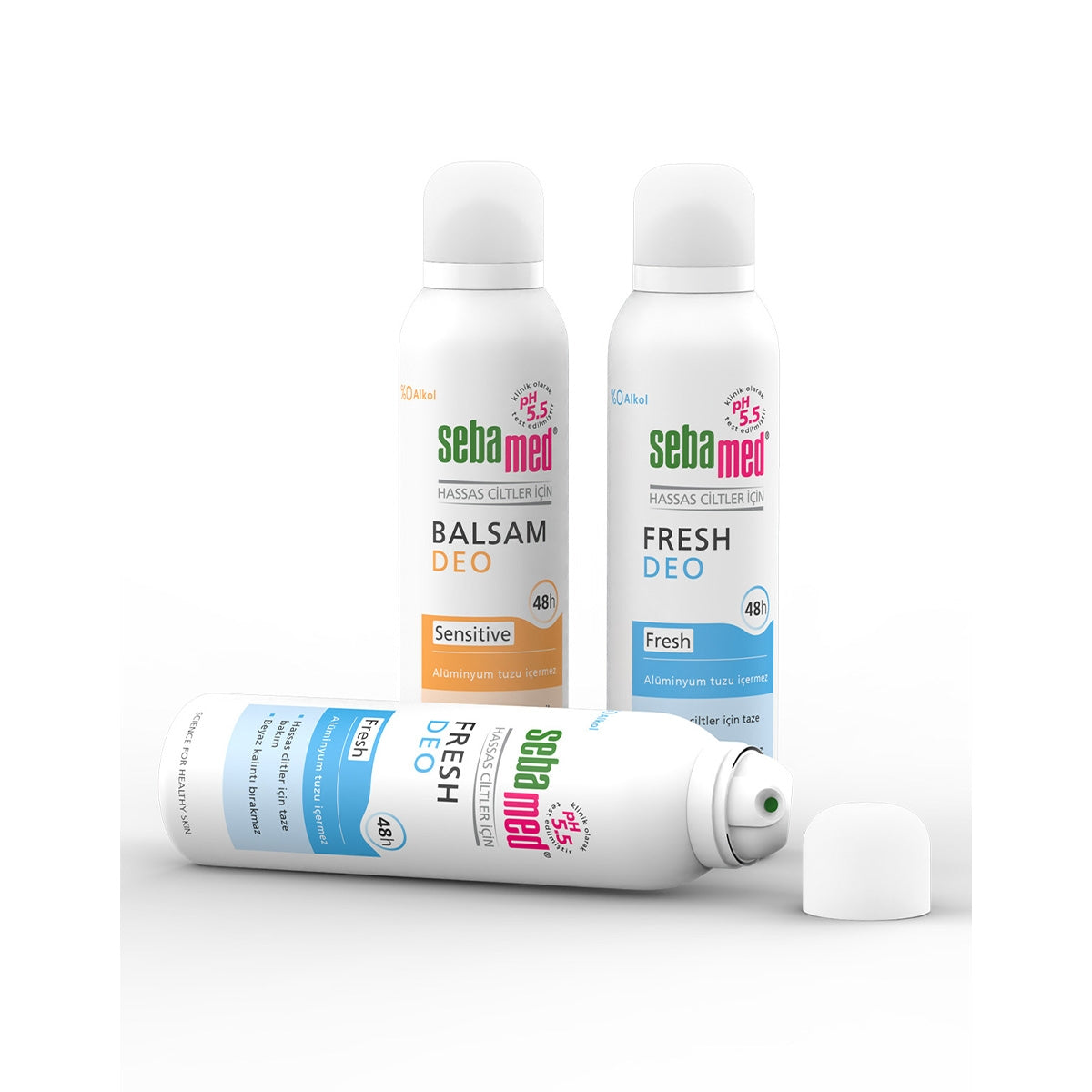 "Hassas Ciltlere Özel 24 Saat Etkili Kadın Erkek Fresh Deodorant Aerosol 150ml. Alüminyum tuzu içermez. %0 alkol içeriğiyle hassas ciltler için nazik bakım sunar. 24 saat boyunca etkili koruma sağlar. Kötü vücut kokularını etkili ve güvenilir şekilde önle