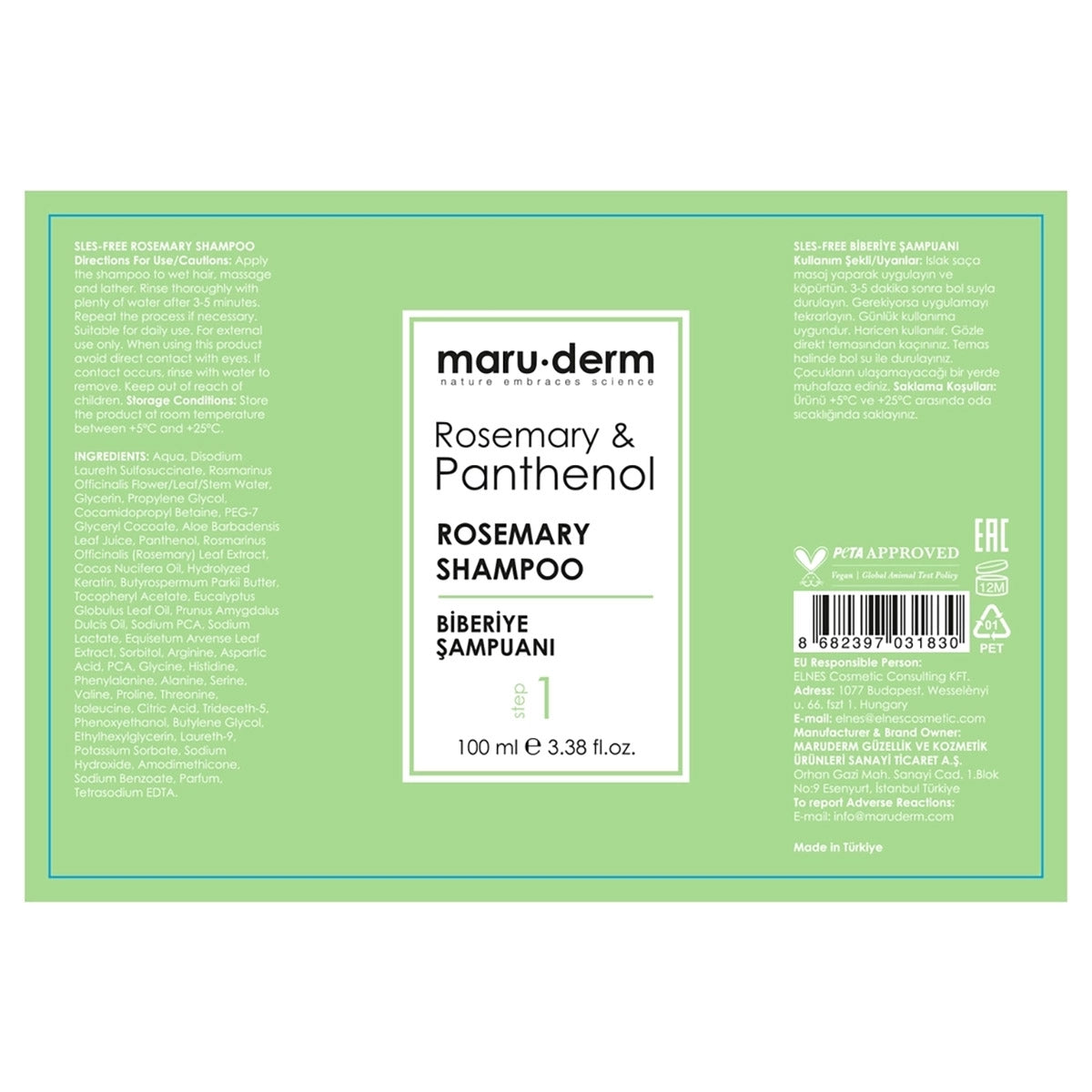 MARUDERM ŞAMPUAN ROSEMARY BİBERİYE 100ML