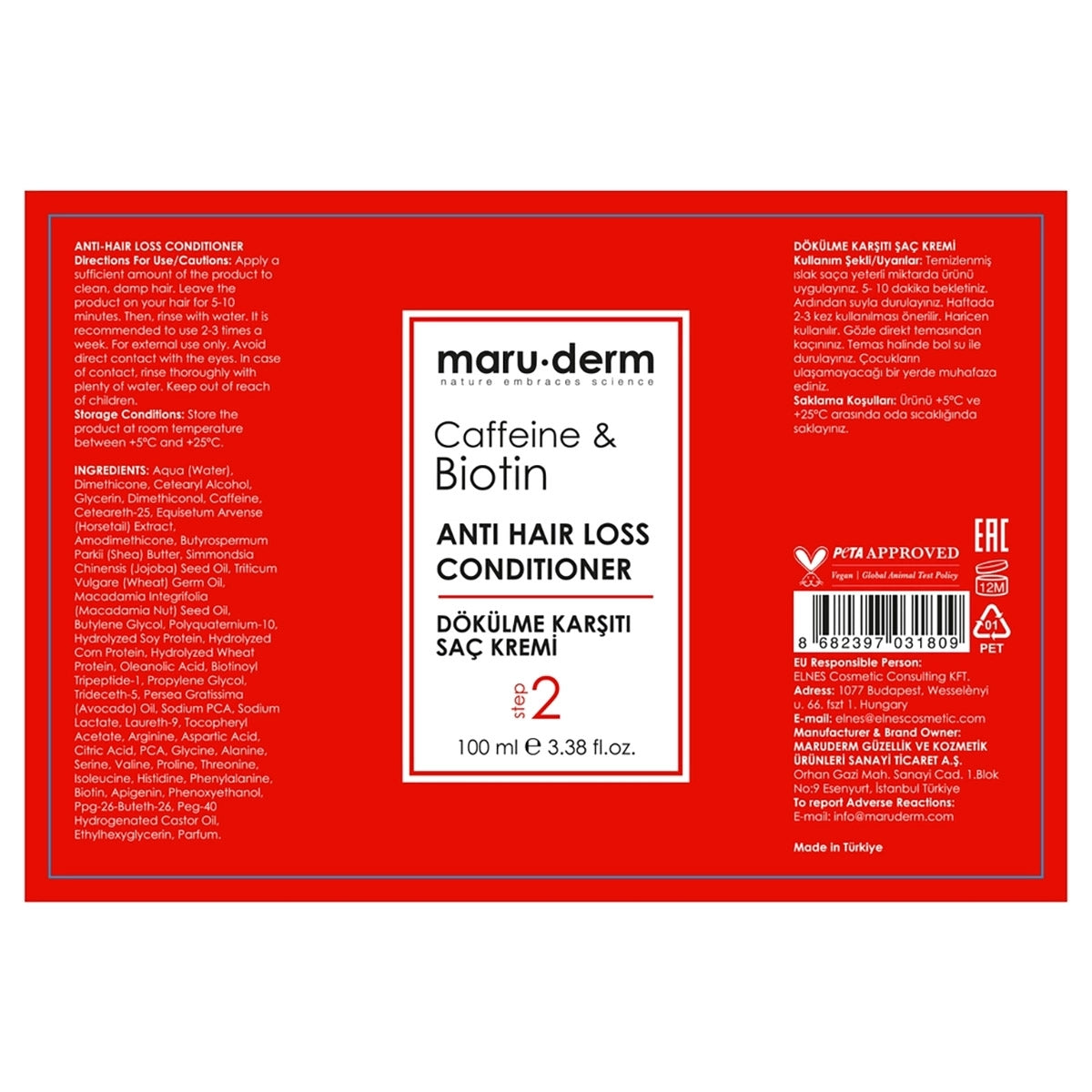 Saç Kremi Kafein ve Biotin 100ML
