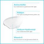 "Maruderm Hyalüronik Asit & Kolajen Saç Maskesi, saç tellerinin yoğun şekilde nemlenmesine yardımcı olmak ve saçın daha dolgun görünmesini desteklemek için geliştirilmiş duş öncesi bakım maskesidir. Formülünde bulunan Hyalüronik Asit (Sodium Hyaluronate),