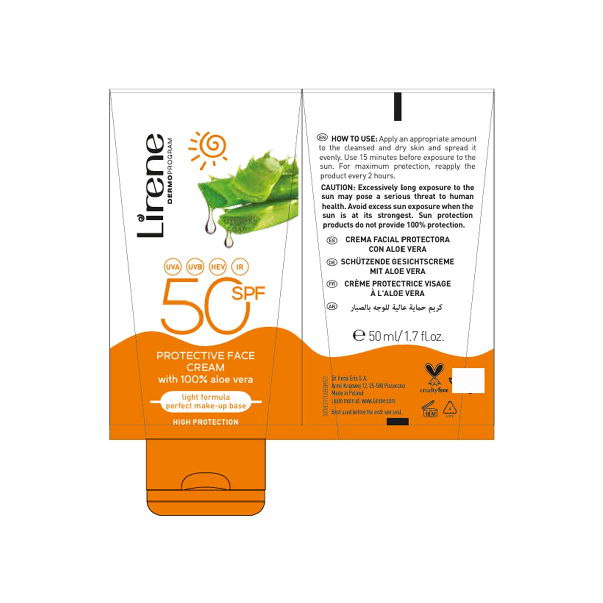 Facecream with Aloevera Spf50 50ml