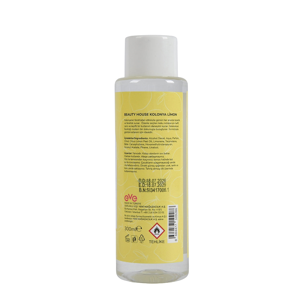 Kolonya Limon 300Ml