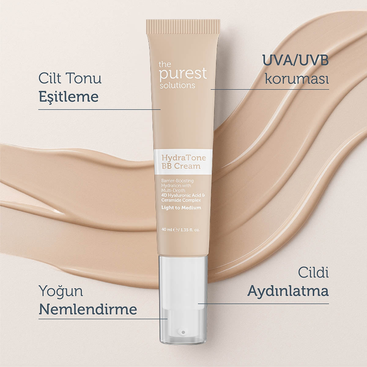 Kuru ve Karma Ciltler İçin Yoğun Nemlendirici BB Krem 50+SPF 40 ml
(Açık-Orta Ton)