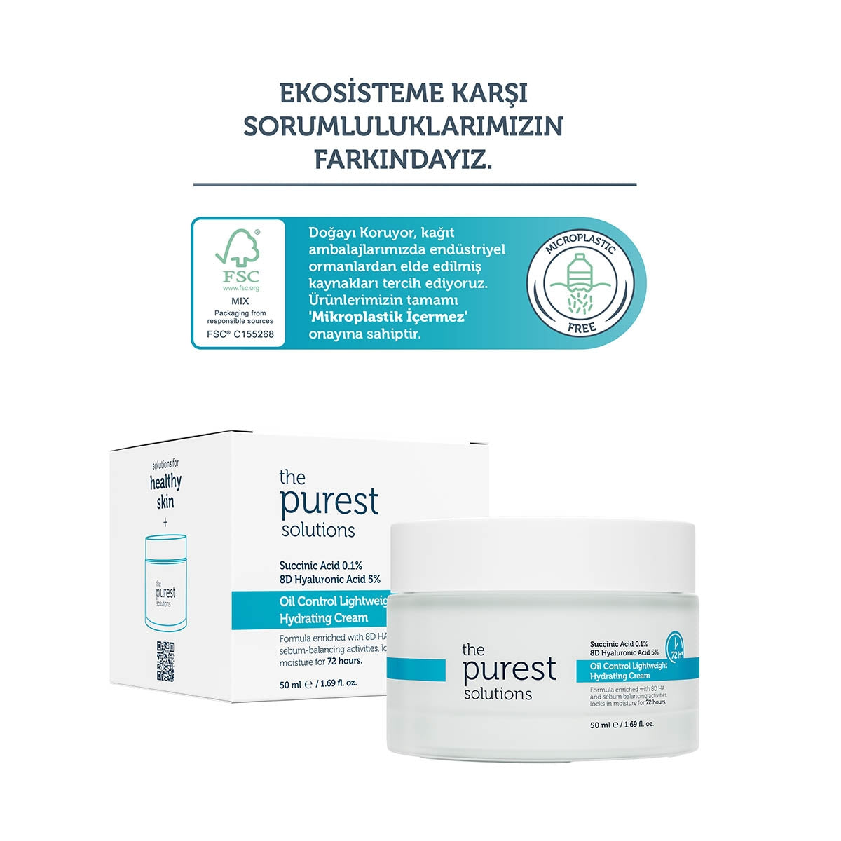 72 Saat Etkili Sebum Dengeleyici Su Bazlı Günlük Nemlendirici Krem 50 ml