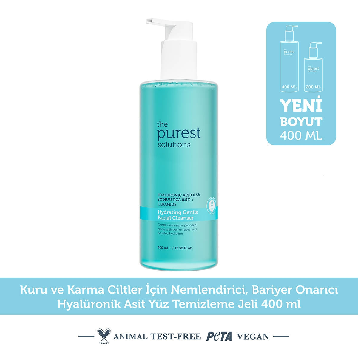 Yüz Temizleme Jeli Nemlendirici Hyalüronik Asit 400 ml