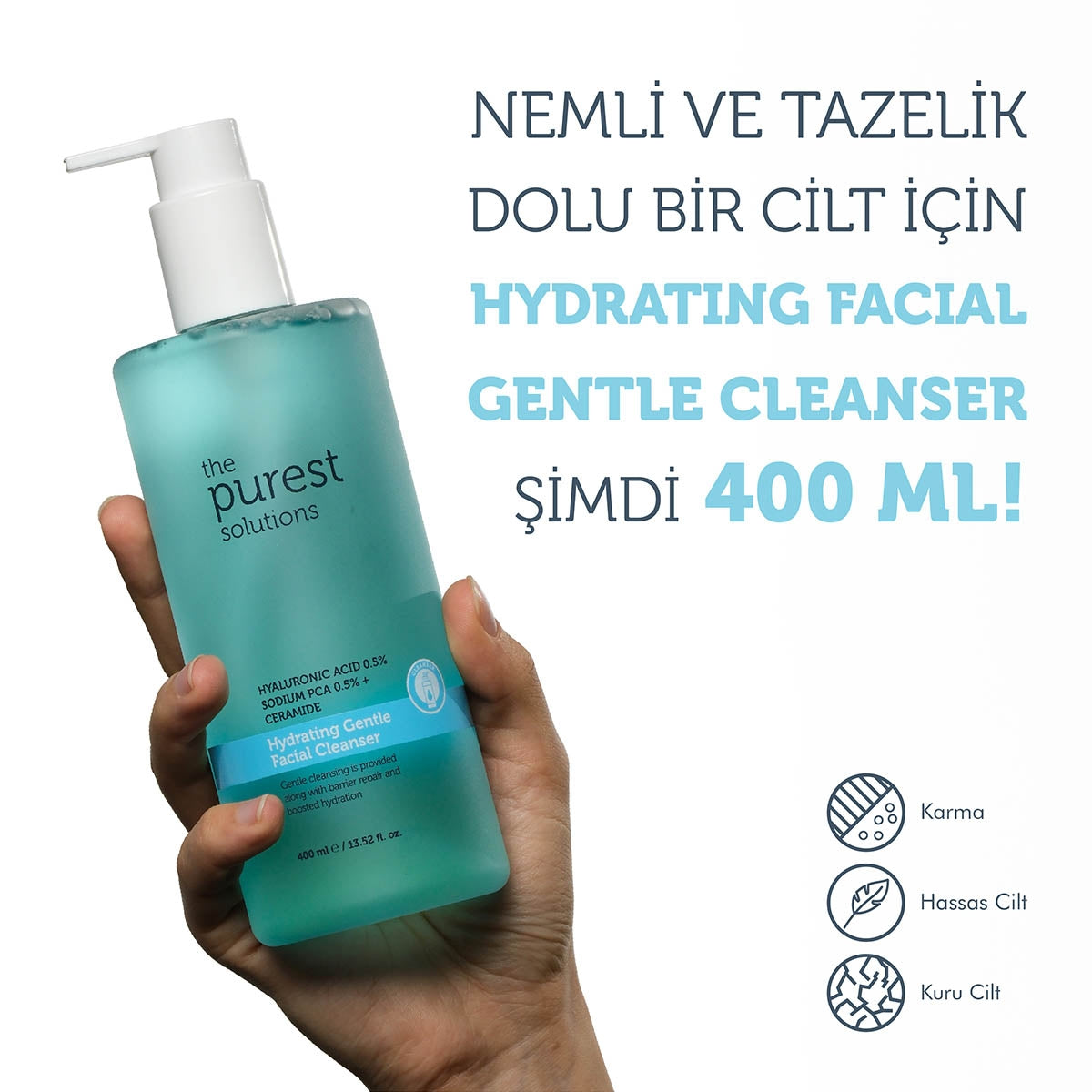 Yüz Temizleme Jeli Nemlendirici Hyalüronik Asit 400 ml