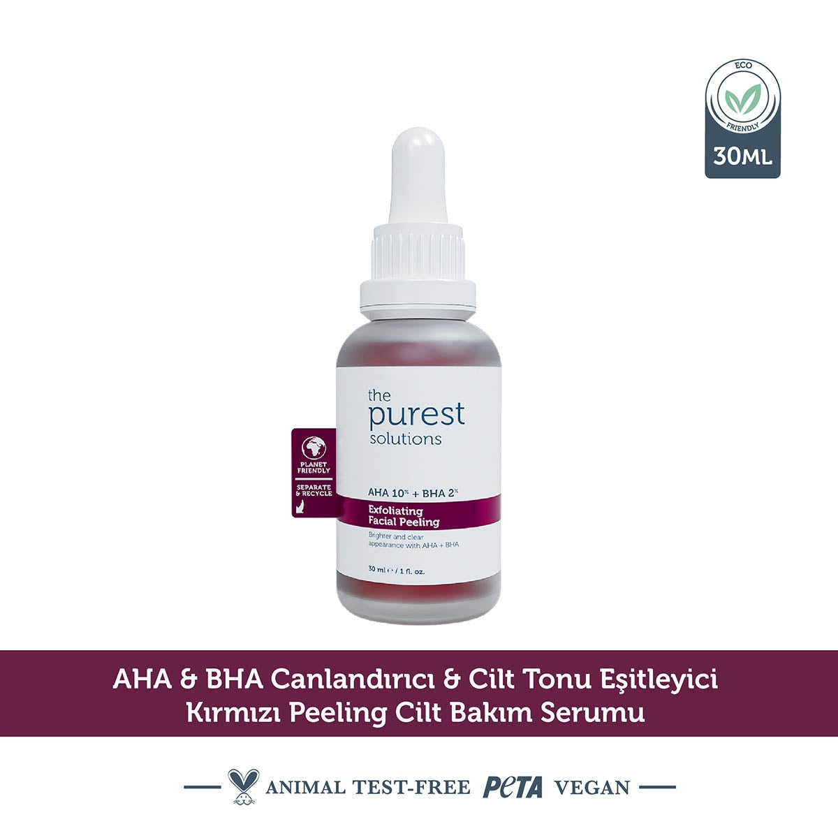 Canlandırıcı ve Cilt Tonu Eşitleyici Yüz Kırmızı Peeling Serum 30 ml