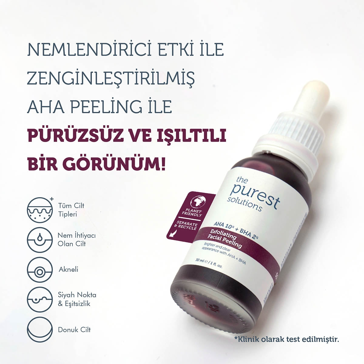 Canlandırıcı ve Cilt Tonu Eşitleyici Yüz Kırmızı Peeling Serum 30 ml