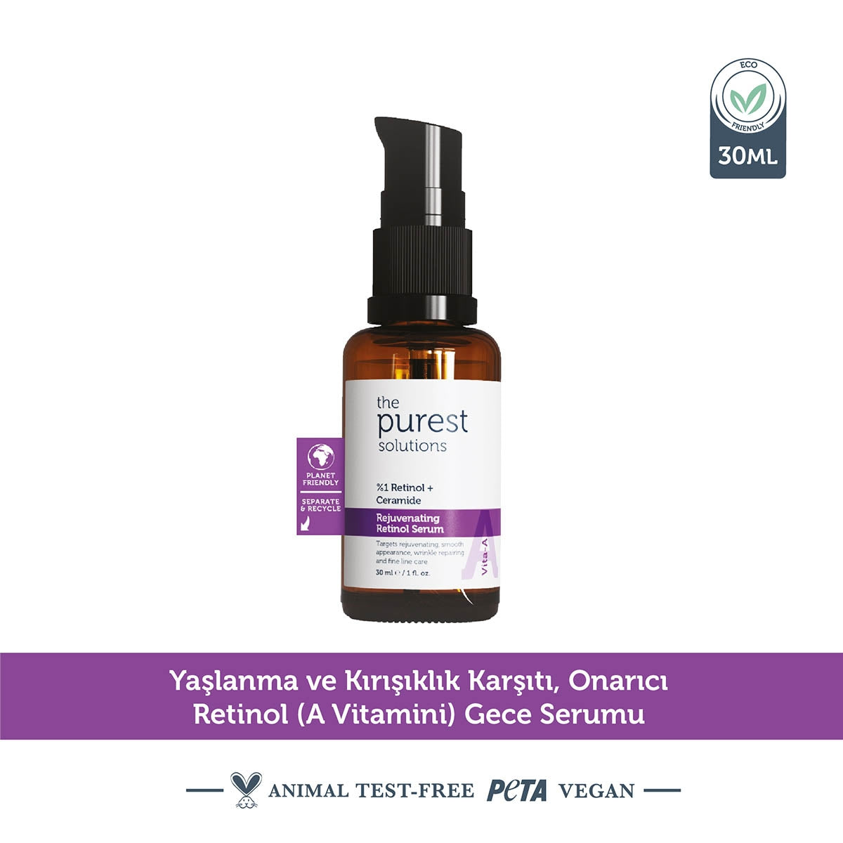 Vita-A Serum ve Onarıcı ve Besleyici Retinol Serum 30 ml