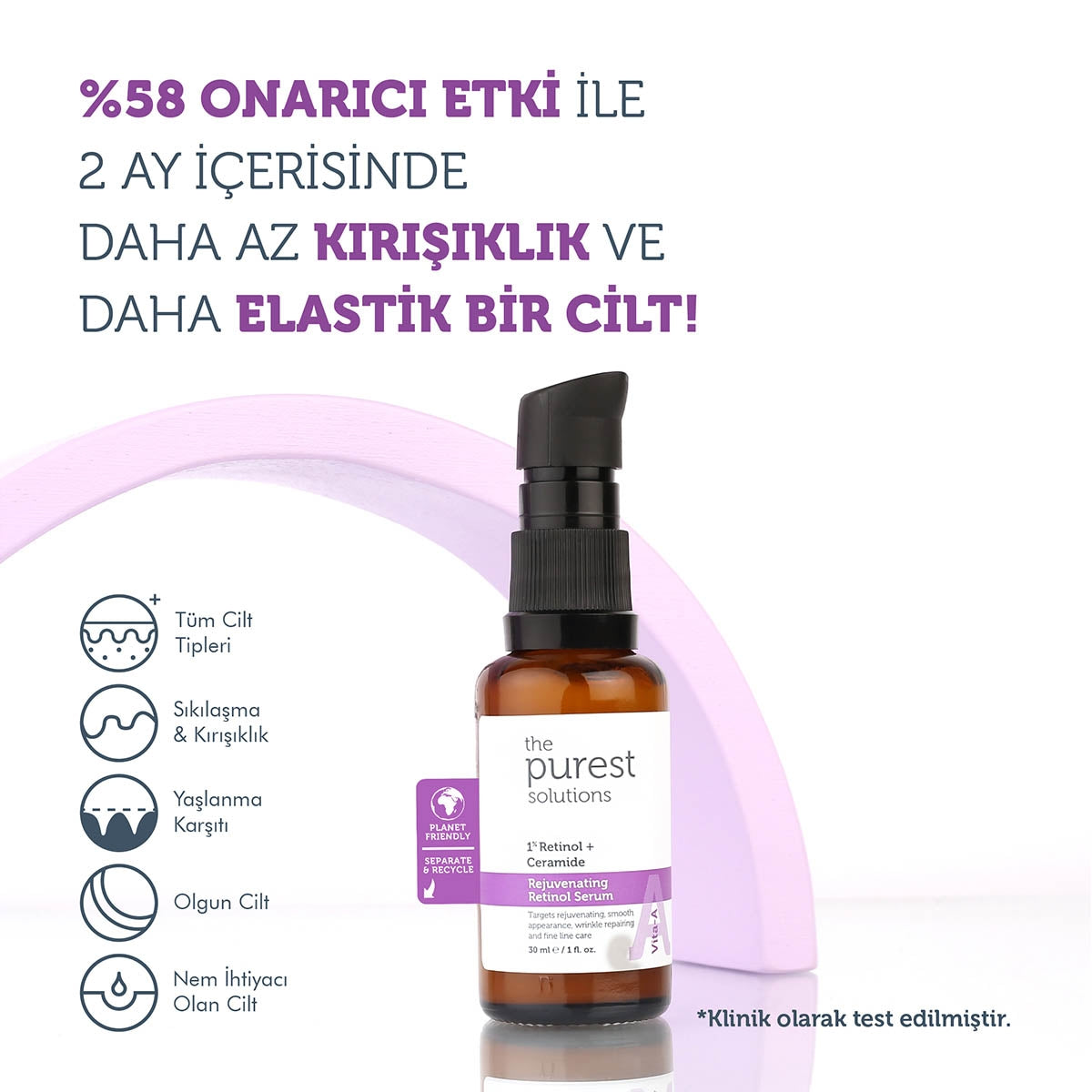 Vita-A Serum ve Onarıcı ve Besleyici Retinol Serum 30 ml