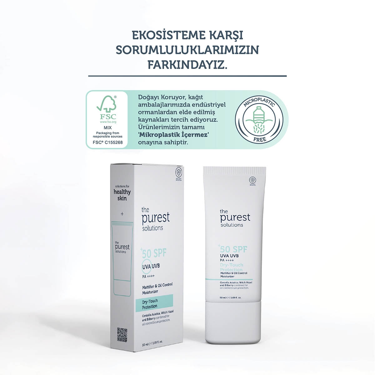 Yağlı Ciltler İçin Mat Bitişli Güneş Kremi 50+ SPF 50 ml