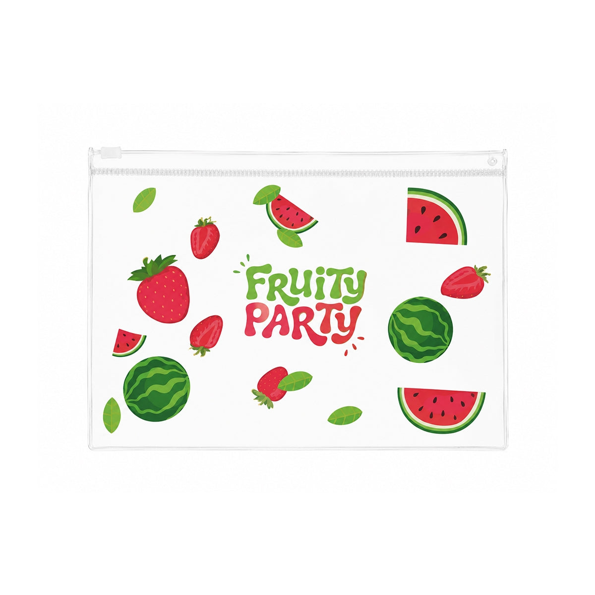 Fruity Party Karpuz Çilek Desenli Küçük Şeffaf Çanta