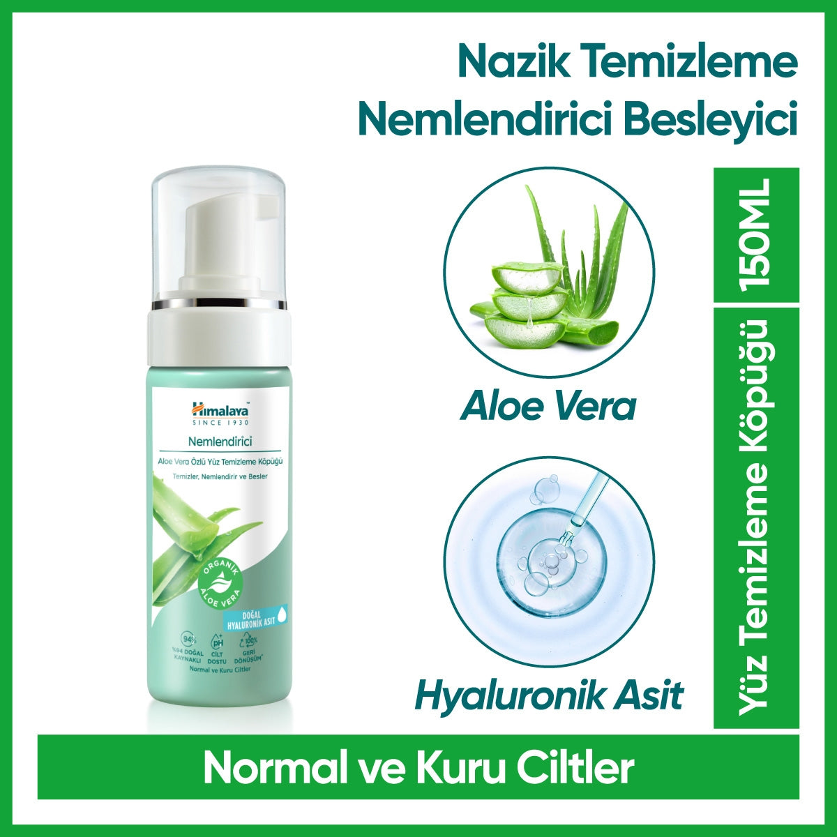Aloe Vera Köpük Yüz Yıkama Jeli 150 ml