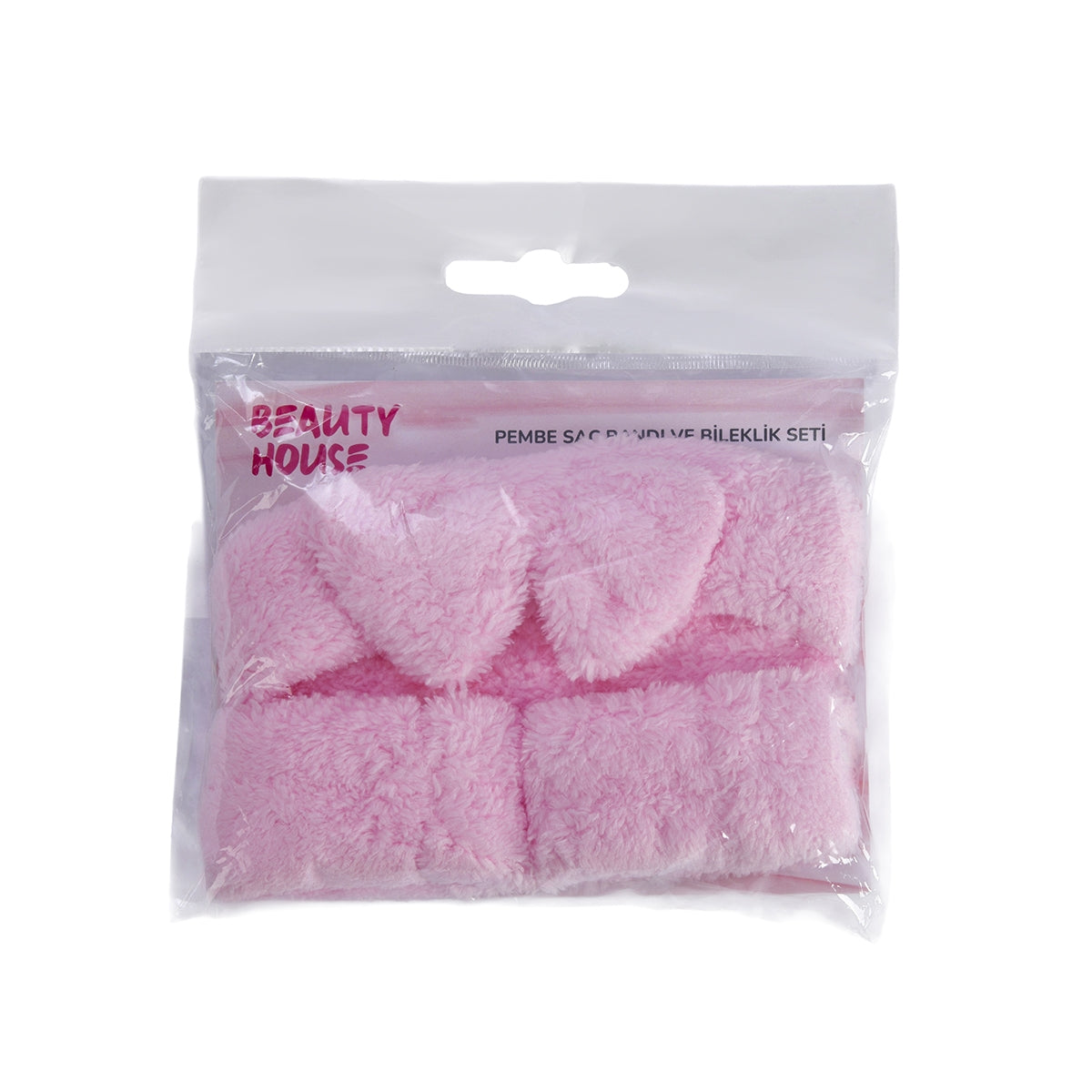 Pembe Saç Bandı ve Bileklik Seti