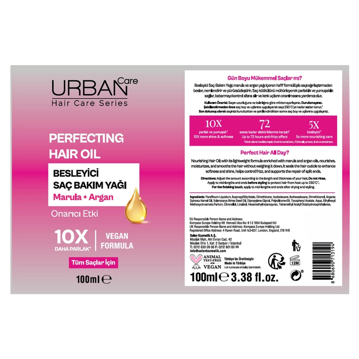 URBAN SAÇ YAĞI CARE PERFECTİNG 100 ML