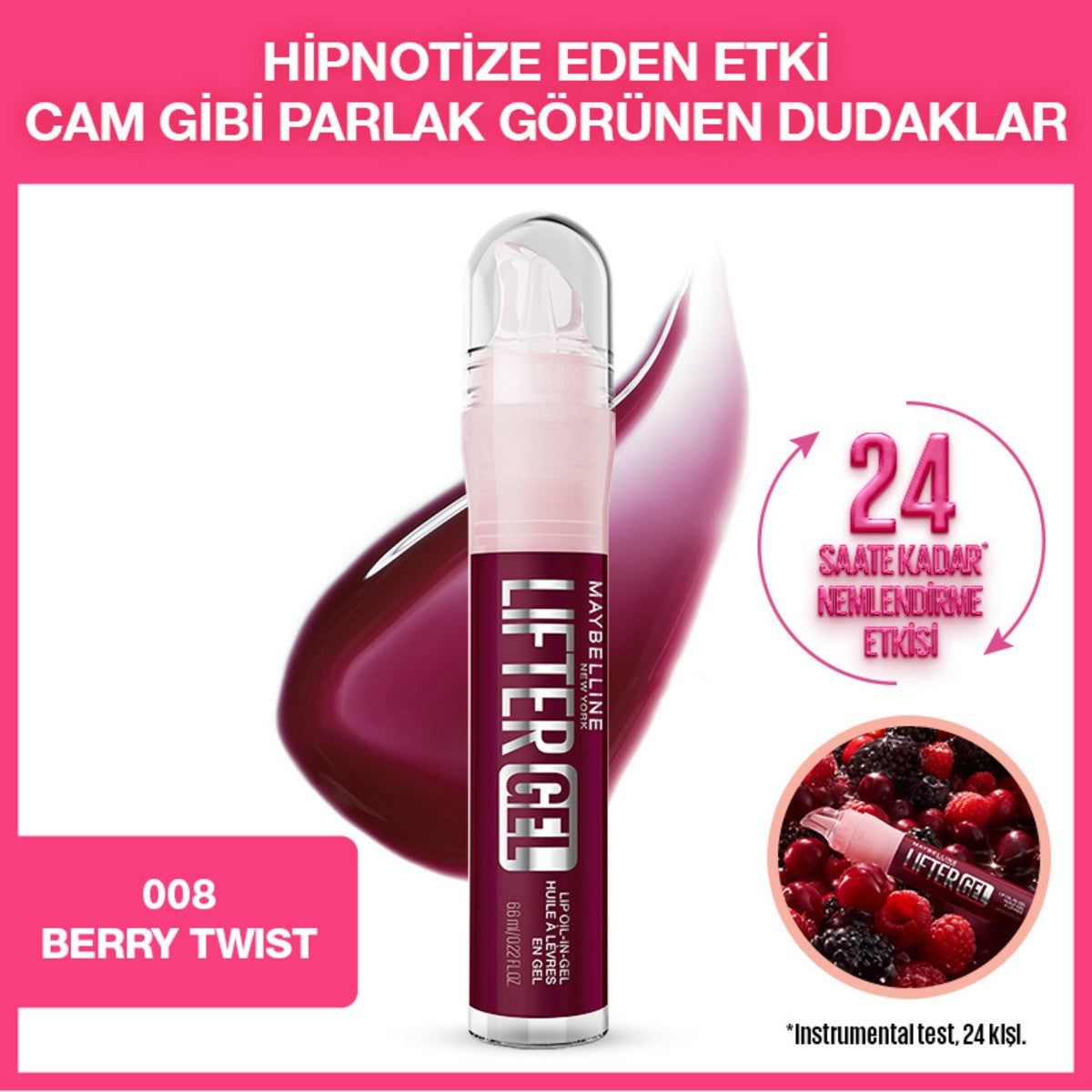 Lifter Gel Dudak Parlatıcısı 08 Berry Twist