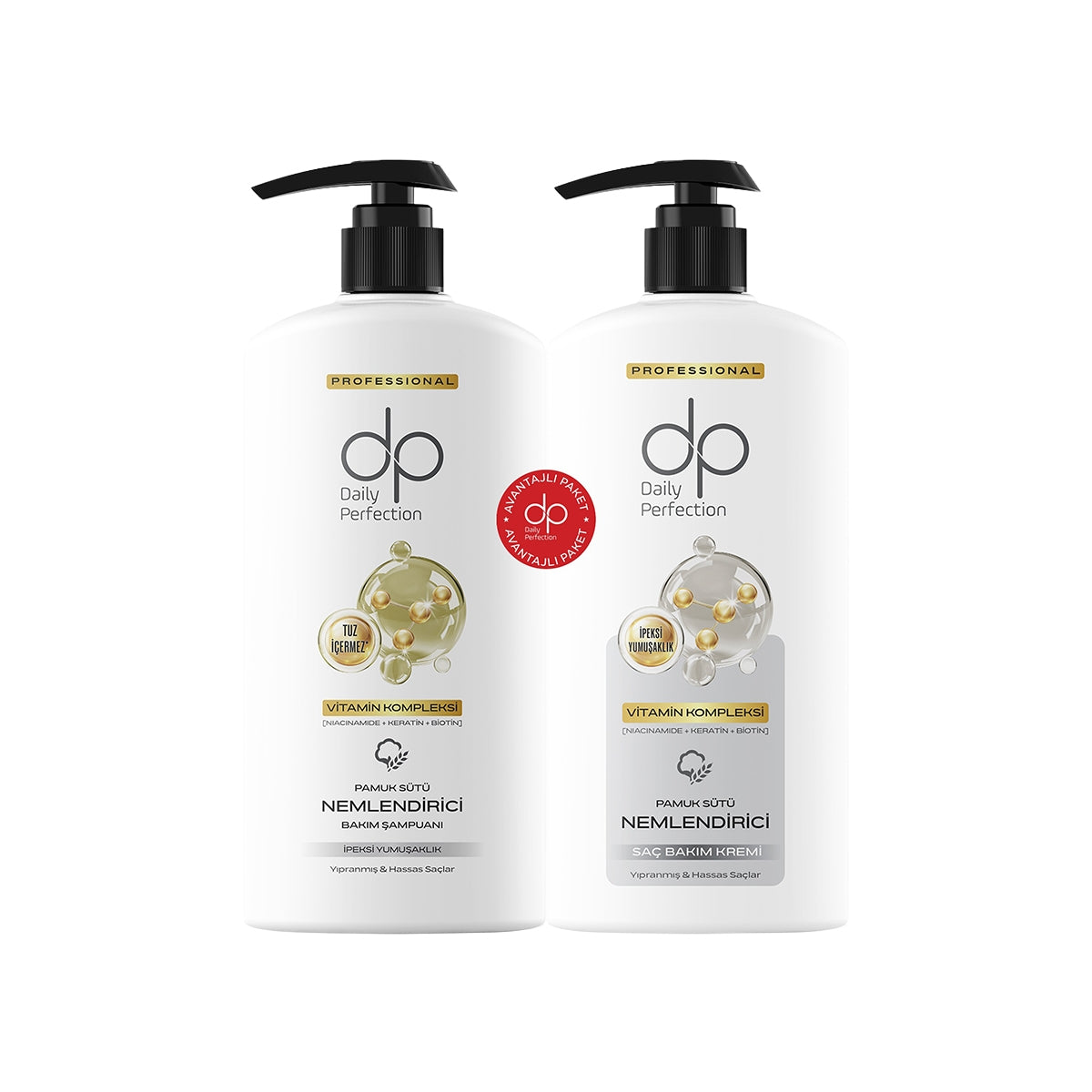 DP ŞAMP 425ML+S.KREMİ 200ML PAMUK SÜTÜ