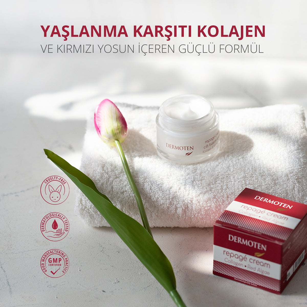 Repage Kolajen ve Kırmızı Yosun Yaşlanma Karşıtı Cilt Bakım Kremi 50 ml