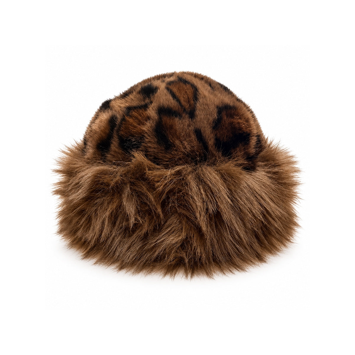 Leopar Bucket Peluş Şapka