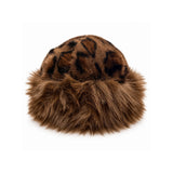 Leopar Bucket Peluş Şapka
