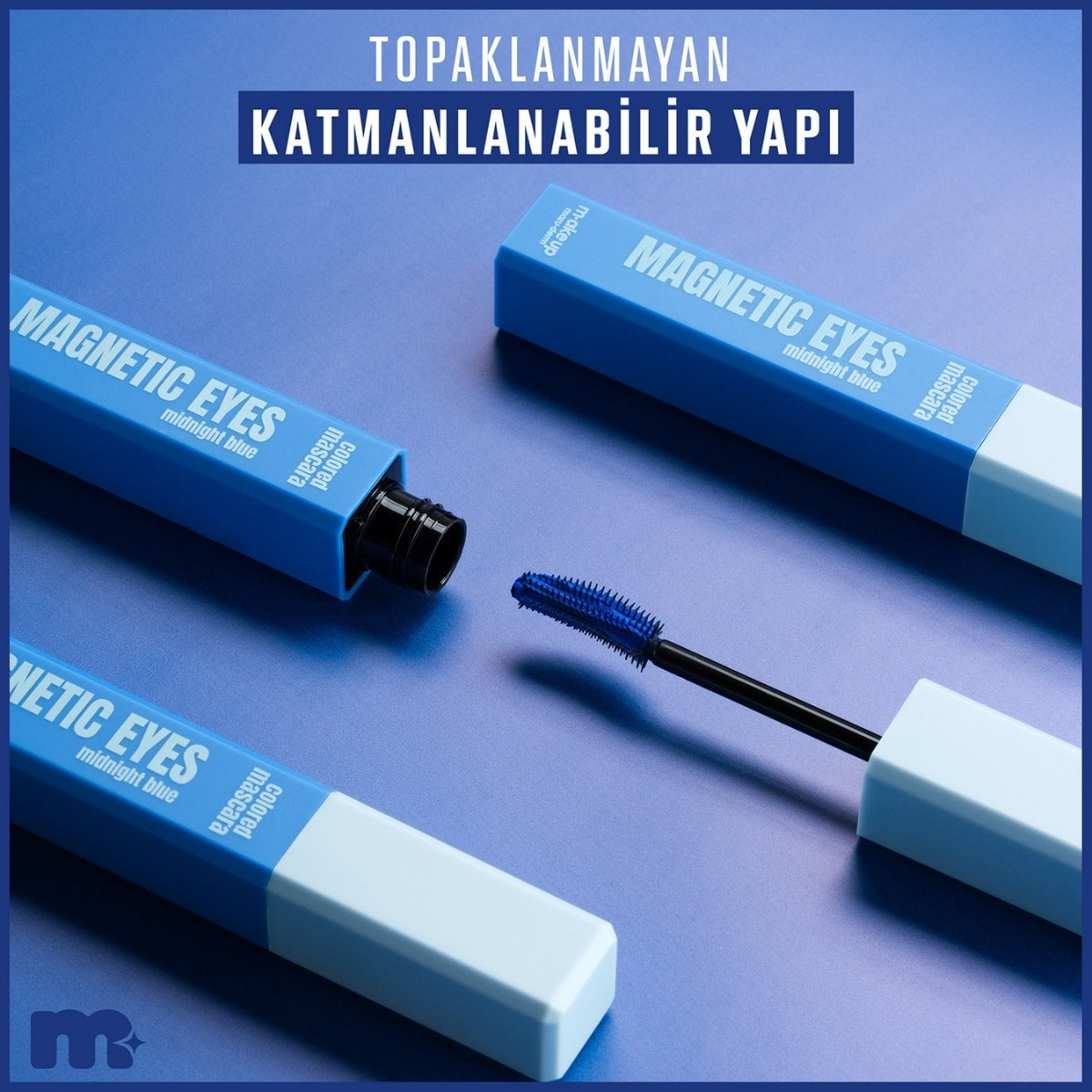 Make Up Magnetic Eyes Renkli Maskara Midnight Blue (Gece Mavisi)