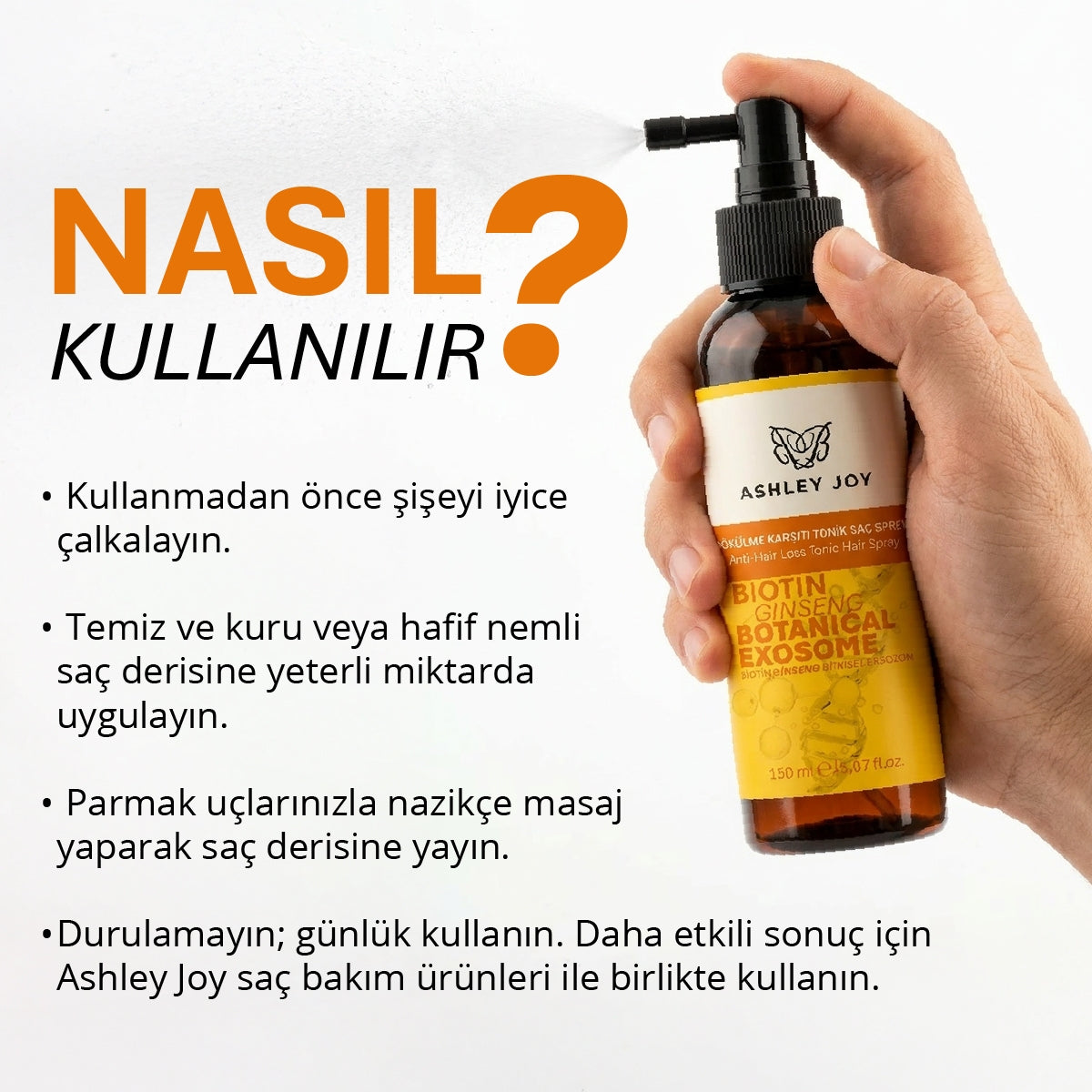 ASHLEY JOY SAÇ SPREYİ DÖKÜLME KARŞITI 150ML