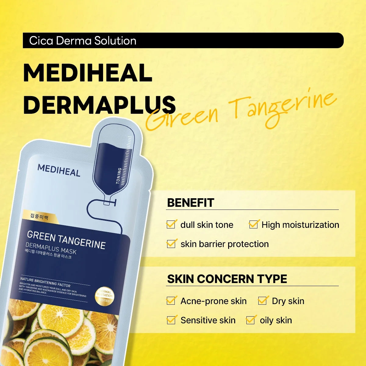 Dermaplus Yeşil Mandalina Maske 22Ml