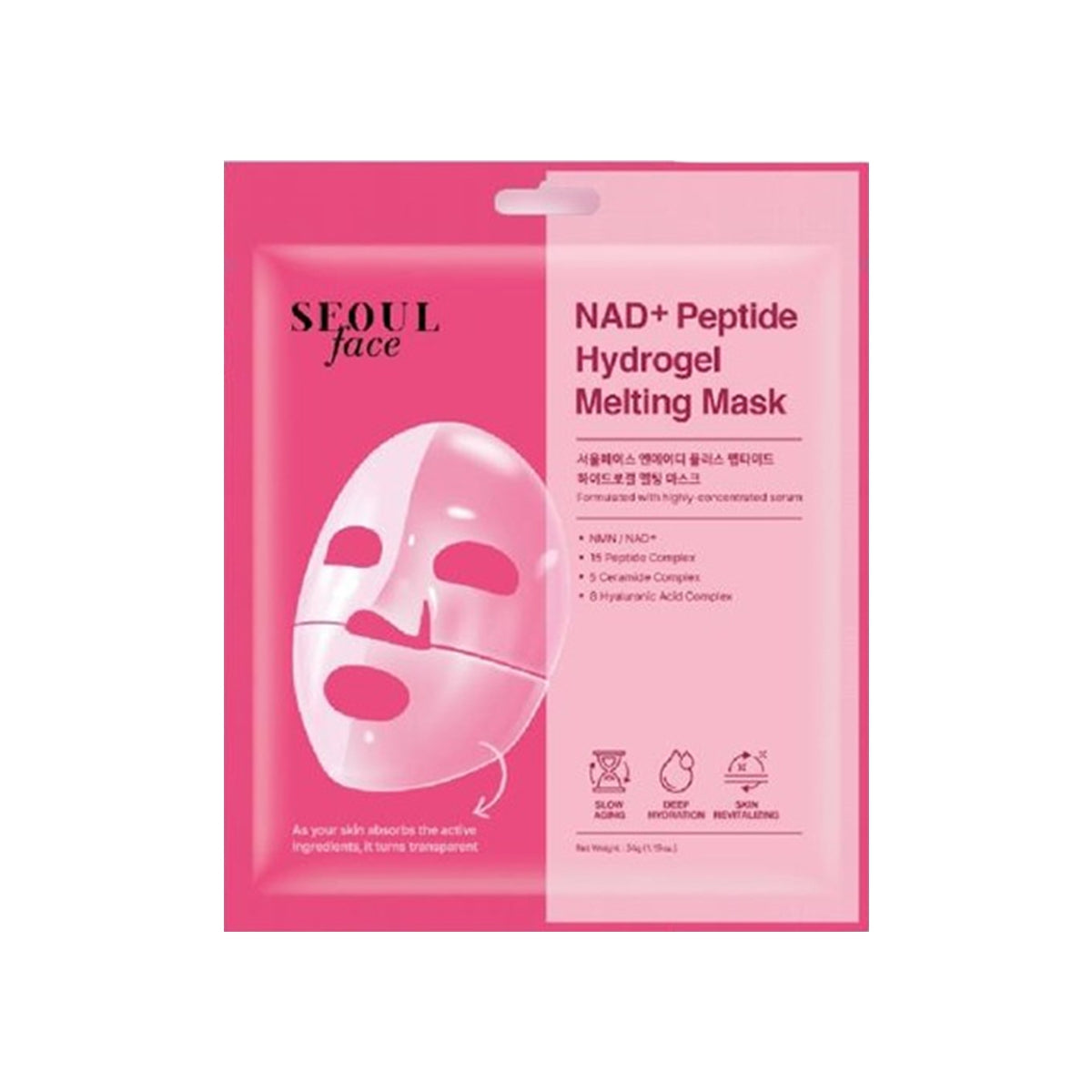 Seoul Face NAD+ Peptide Canlandırıcı ve Nemlendirici Eriyen Yüz Maskesi